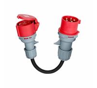 16 Amp Plug to 32 Amp Socket Adaptor, 50CM Length CEE Adapter IP44 5 Pin for EV Charger, 3-Phase 400-415V CEE High Current for Adapter Outdoor Caravan