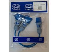 16 AMP TO 2 X 16 AMP SOCKETS 2WAY BLUE SPLITTER 240V EXTENSION LEAD