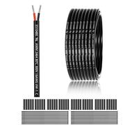 16 AWG 2×1.5mm² 2 Core 12V 24V Electrical Wire 100FT/30M, 16 Gauge 2 Conductor Wire Cable Stranded Tinned Copper PVC Twin Wires for LED Strips Lighting, Outdoor Cable, Automotive, CE Listed