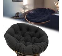 16" Black Round Cushion Pads for Hanging Basket Chair Hammock & Rattan Swing Chairs Waterproof Soft & Thick Cushioning for Ultimate Comfort