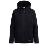 Trespass Women's Hooded Fleece Backstay - Bonded, Furry Backing, Full Front Zip, 2 Zip Pockets, Grown-on Hood, Bindings, Embroidered Logos, Knitted Black