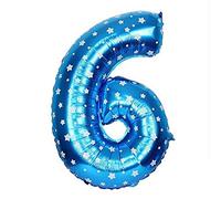 SHATCHI 16" Letters Numbers Foil Balloons Air Filled Self Inflating Birthday Anniversary Wedding Party Banner Decorations, Blue