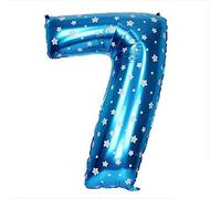 SHATCHI 16" Letters Numbers Foil Balloons Air Filled Self Inflating Birthday Anniversary Wedding Party Banner Decorations, Blue