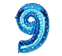 16" Blue Number 9 Foil Balloons Air Filled Self Inflating Birthday Anniversary Wedding Party Banner Decorations