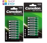 16 Camelion AAA Batteries Super Heavy Duty Long Lifespan R03P 1.5V 8Bl 10