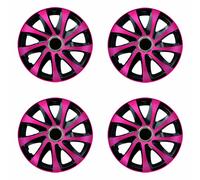 16'' Car Hubcaps Wheel Trims Covers 4pcs 16 inch Durable Pink Plastic ABS HQ UK