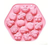 16 Cavity bee Chocolate Mold, Honey Pot Beehive Flower Chocolate Candy Mold, Food Grade for Easy demolding Baking Mold