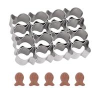 16-Cavity Goldfish Cracker Cutter, Stainless Steel Goldfish Cookie Cutter Mold for Baking Non-Stick Dough Perfect for Kids' Biscuits Animal-Shaped Cookies Snacks