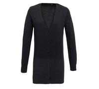 (16, Charcoal) Premier Womens/Ladies Longline V Neck Knitted Cardigan