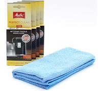 16 Cleaning Tablets for Fully Automatic Coffee Machines + Microfiber Cloth Compatible with Melitta Avanza 6767843, Barista Se, 16 Tabs x 1,8 g, Tabs for Espresso Machine, Accesories