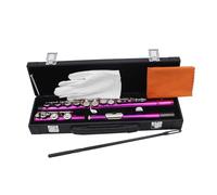 16 Closed Hole C Flute Student Woodwind Instrument Flute with Cleaning Stick & Cloth for Beginners Easy to Play C Tone Closed Hole Flute