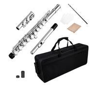 16 Closed Hole C Silver Plated Plated Flute for Tone in Solos and Settings Ergonomic Flute