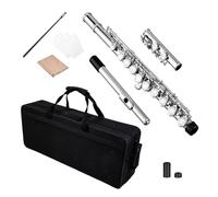 16 Closed Hole C Silver Plated Plated Flute for Tone in Solos and Settings Portable Flute