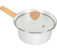 16 cm enamel saucepan with wooden handle, non-stick coating and graduation