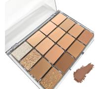 16-Color Eyeshadow Palette | Nude & Neutral Shades | Blendable Nude & Cold Brown Shades for Natural Looks | Dark Brown Eyeshadow | Eye Makeup for Women (Brown)