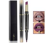 16 Color Long Lasting Lipstick Lip Liner Combo, Lip Liner and Lipstick for Women, Dual Heads Lip Liner and Lipstick Set, Long Lasting Lipstick 24 Hour Waterproof Matte Lip Liner (12#)