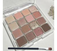 16-Color Matte & Glitter Eyeshadow Palette for Women - Waterproof Apricot Tones Smokey Eye Makeup - Highly Pigmented, Long-Lasting & Blendable Pressed Powder Pallet（04）