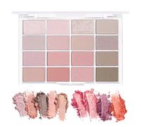 16-Color Pink & Nude Eyeshadow Palette - Long-Lasting, Ultra-Pigmented, Shimmer & Matte Finish, Waterproof & Blendable (Soft Pink & Lilac Shades)