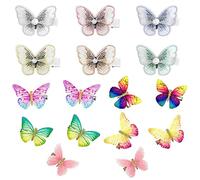 16 Colorful Butterfly Hair Clips, Duckbill Hair Clips, Playful Girl Hair Accessories, Realistic Butterfly Hair Clips, Clips That Don't Hurt Hair, Clips That Don't Fade