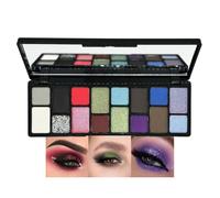 16 Colors Eyeshadow Palettes, Matte Shimmer Eye Shadow Palette, Rainbow Colorful Make up Powder, Highly Pigmented Red Green Black Blue, Gift for Women Christmas