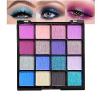 16 Colors Glitter Shimmer Matte Light Navy Blue Purple Pink Eyeshadow Makeup Palette Pallet Waterproof Highly Pigmented Smokey Pressed Sparkly Shiny Eye Shadow paletas de sombras para de ojos