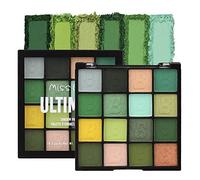 16 Colors Green Matte Eyeshadow Palette - Waterproof Light Dark Green Shimmer Eyeshadow, Shiny Yellow Pressed Eye Pallet,Sparkly Glitter Brown Eyes Makeup