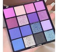 16 Colors Matte Eyeshadow Shimmer Glitter Eye Shadow Mini Eyeshadow Makeup Palette Pallet Powder Makeup Kit Long Lasting Matte Eye Shadow Plattet (Purple)