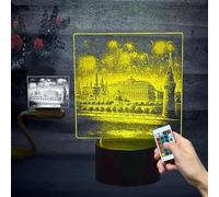 16 Colors Princess Castle Gift 3D LED Acrylic Night Light 16 Colors Change with Remote Control 4 Flash Mode USB/Battery Bedside Lamp Firework Atmosphere Decor Birthday Idea Gift for Boys Girls Kids