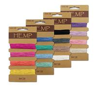 16 Colors Waxed Hemp Cord 1mm, 4 Cards Flax String Colored, 80 Yards Wax Coated Thread, Colorful Twine for Jewelry Bracelet Making Handmade Craft (Combo 2)