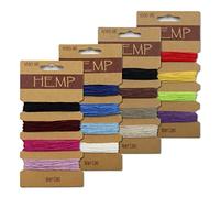 16 Colors Waxed Hemp Cord 1mm, 4 Cards Flax String Colored, 80 Yards Wax Coated Thread, Colorful Twine for Jewelry Bracelet Making Handmade Craft (Combo 1)