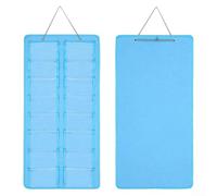 16 compartment hanging felt organizer for sunglasses, foldable and space saving, designed to and neatly display eyewear in home or travel environments (day blue)