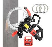 16" Concrete Cutter & Wall Groover - 8980W/9500W Pure Copper Motor, Wet Dust-Free, 11.4" Depth, Power Handheld Ring Saw, for Brick, Tile, Granite, Stone, with 3 Spare Saw Blades 8980W