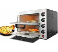16" Countertop Electric Pizza Oven, Commercial Pizza Oven, Stainless Steel Pizza Maker with Timer, Pizza Maker Machine for Hotel Restaurant Home Baked