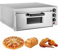 16" Countertop Electric Pizza Oven Indoor, Stainless Steel Pizza Maker with Explosion Proof Lamp and Cooling Holes, for Hotel Restaurant Home Baked