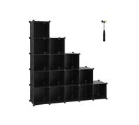 Songmics 16-Cube Storage Unit, Shoe Rack, Diy Shelving System, Stackable Cubes, Pp Plastic Shelf, Wardrobe, Closet Divider, For Bedroom