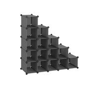 16 Cubes Storage Organiser, Grey / 30 x 111.2 x 86.2 cm