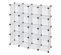 16 Cubes Storage Organiser, White / 153 x 31 x 153 cm