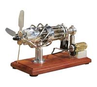 16-Cylinder Aircraft Engine Model, Miniature Steam Power Physics Kit, Classic Working Steam Engine Educational Physics Experiment Kit