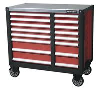 16 Drawer Mobile Workstation - Ball Bearing Slides - Heavy Gauge Steel - Wheeled