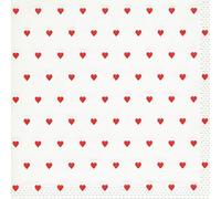 16 Embossed Napkins Wedding & Love Small Hearts Red as Table Decoration Paper Napkins with Motif and Embossing Also for Decoupage and Decoupage 33 x 33 cm