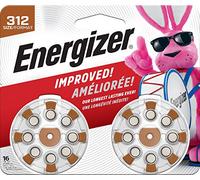 16 Energizer Hearing Aid Zinc Air Battery Type 312 / PR41 Made in USA - Expire Date 2018 (2 Packs)