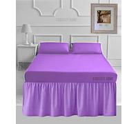 16" Extra Deep Frilled Base Valance Sheets Plain Dyed Easy Care Percale Polycotton Bed Sheets Lilac King