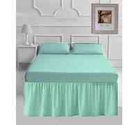 16" Extra Deep Frilled Base Valance Sheets Plain Dyed Easy Care Percale Polycotton Bed Sheets Mint Superking