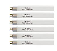 16" F10T5/830/L Fluorescent Light Bulb, T5 10W Warm White, G5 Base,6 Pack