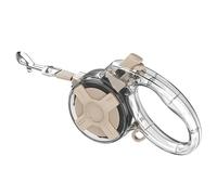 16 ft Tangle-Free Retractable Dog Leash with One-Handed Brake, Strong Nylon Tape & Transparent Shell for Small & Medium Dogs up to 44 lbs