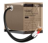 16 Gauge 2 Conductor Speaker Wire 1000 Ft Easy-Pull Box, 16 AWG CCA CL2 Low Voltage Parallel DC Hookup Alarm Cable, Outdoor UV Resistant in-Wall for LED Security Systems Home Theater Car Audio-Black