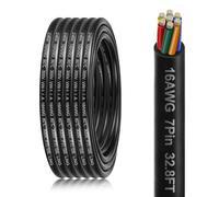 16 Gauge 7 Conductor Electrical Wire, 32.8FT 16AWG PVC Thermostat Wire, Low Voltage Landscape Wire, Flexible Cord for Extension Cable Automotive Garden Bell Speaker