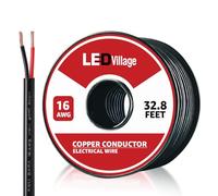 16 Gauge Ledvillage 2 Conductor Electrical Wire 32.8FT/10M - 16AWG Electrical Wire Stranded PVC Cord Oxygen-Free Copper Cable Low Voltage for LED Strips Lamps Lighting Automotive