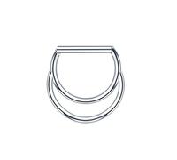 16 Gauge Nose Ring Hoop, 1pcs Titanium Septum Hoop Nostril Piercing Jewelry for Women Double Hoops D Shape, Style1-Silver