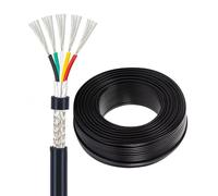 16 Gauge Pure Copper 2-8 Conductor Flexible Shielded Wire 32-100FT, UL2464 16AWG 2-8 Core EMI/RFI Shielding Shielded Cable For Automotive, 3D Printer,CNC VFD Spindle, Sound, Speaker(32ft,6-Cores)